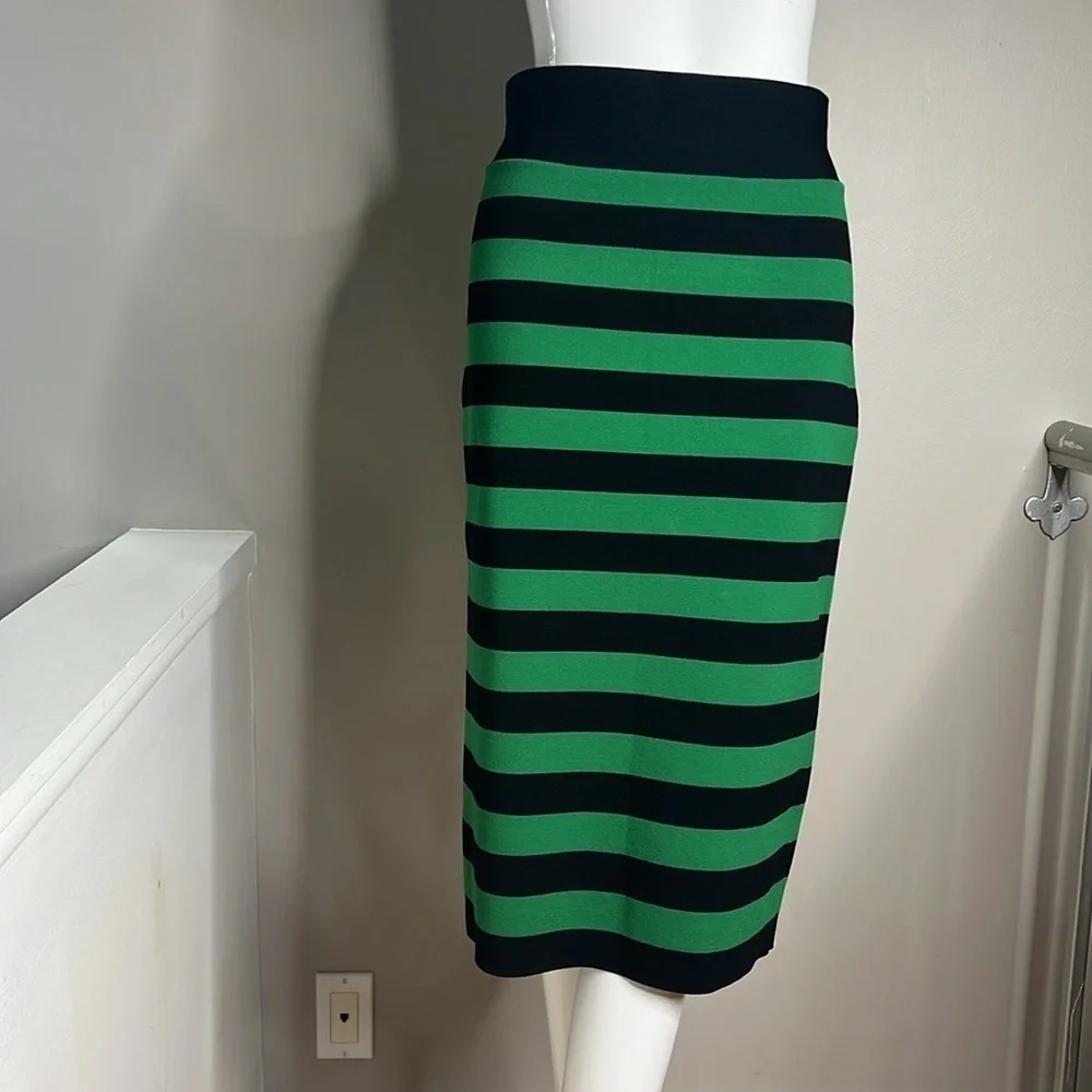 Veronica Beard Sz L Heavy Elastic Viscose Pull On Midi Pencil Skirt